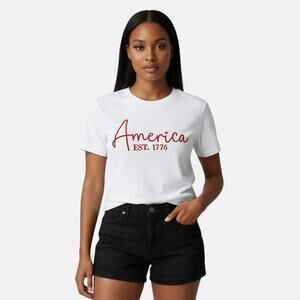 White America 1776 Embroidered T-Shirt